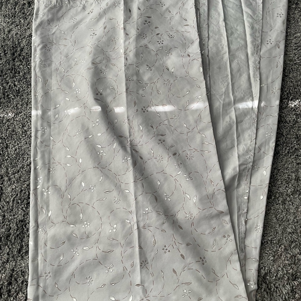 Elegant Gray fabric Floral shower Curtain